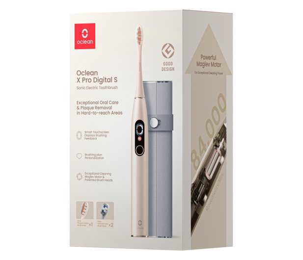 Oclean X Pro Digital złoty + Etui + 2 dodatkowe końcówki - 1113370 - zdjęcie 3
